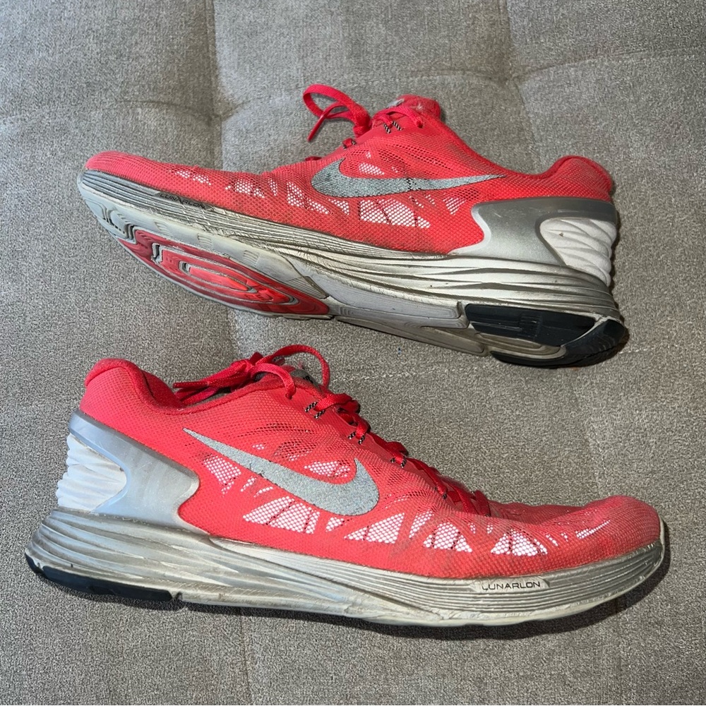 Nike LunarGlide 6 Flash 3M Red Shoes Men’s Size 11.5 - Picture 5 of 7